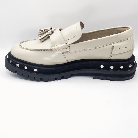 Free People Women’s Teagan Loafers Light Academia Minimalist Cream Platform 9.5 - Picture 7 of 14